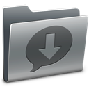 Downloads, ichat, Folder Gray icon