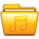 music, Folder Orange icon