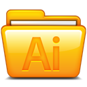 Folder, adobe, illustrator Orange icon