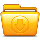 Folder, descending, Decrease, fall, Down, Descend, download Orange icon
