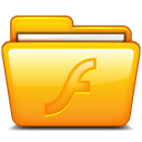 Flash, Folder Orange icon