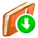 red, fall, download, Down, Descend, descending, Decrease Chocolate icon