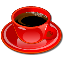 food, red, coffeecup Black icon