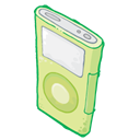 ipod, green Black icon