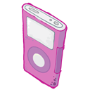 ipod, pink Black icon