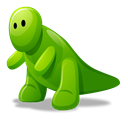 dino, green, Cartoon Black icon