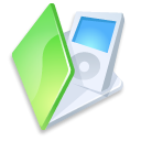 ipod, Folder, green Black icon