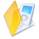 ipod, Folder, yellow Black icon