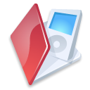 ipod, red, Folder Black icon