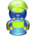 Cartoon, mario, Luigui Black icon