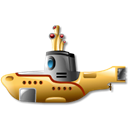 Submarine, yellow Black icon