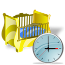 cradle, Clock, Alarm, alarm clock, history, time Black icon