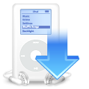 Descend, Decrease, fall, mp3 player, descending, ipod, Down, download Black icon