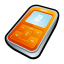 zen, Orange, creative, ipod, mp3 player, Micro Black icon