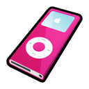 mp3 player, pink, ipod, nano Black icon