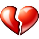 Heart, Broken, love, valentine Black icon