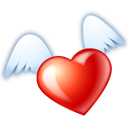 love, valentine, Flying, Heart Black icon
