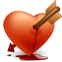 love, valentine, Arrow, Heart Black icon