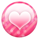 valentine, Heart, button, pink, love HotPink icon