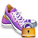 shoes, Lock, locked, security Black icon