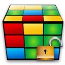 Unlock, cube Black icon