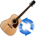 guitar, Reload, instrument, refresh Black icon