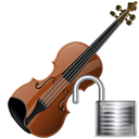 Unlock, instrument, Violin Black icon