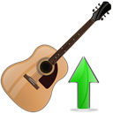 rise, Ascending, upload, increase, instrument, guitar, Ascend, Up, guitar up Black icon