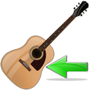 guitar, Backward, Left, Arrow, previous, instrument, prev, Back Black icon