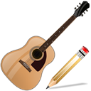 write, guitar, writing, instrument, Edit Black icon