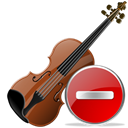 Violin, remove, delete, Del, instrument Black icon