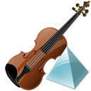 Violin, instrument, level Black icon