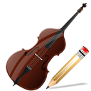 Edit, writing, contrabass, write, instrument Black icon