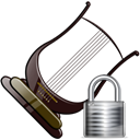 lira, instrument, security, Lock, locked Black icon