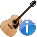 instrument, about, Information, guitar, Info Black icon