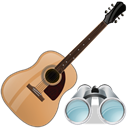 guitar, instrument, search, seek, Find Black icon