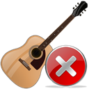no, stop, Close, guitar, cancel, instrument Black icon
