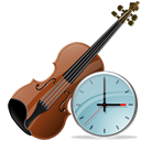 Violin, history, instrument, time, Clock, Alarm, alarm clock Black icon