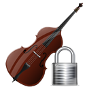 Lock, contrabass, security, locked, instrument Black icon