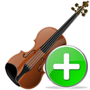 Add, Violin, plus, instrument Black icon