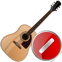 Close, stop, guitar, no, cancel, instrument Black icon