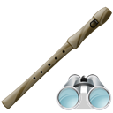 instrument, Find, Flute, search, seek Black icon
