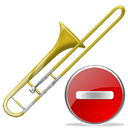 instrument, delete, Trombone, remove, Del Black icon