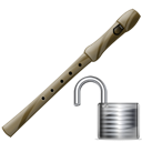 Unlock, instrument, Flute Black icon