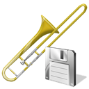 save, instrument, Trombone Black icon