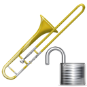 Unlock, instrument, Trombone Black icon