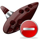 ocarina, instrument, remove, Del, delete Black icon