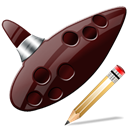 write, ocarina, writing, Edit, instrument Black icon