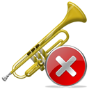 cancel, Close, stop, instrument, no, Trumpet Black icon