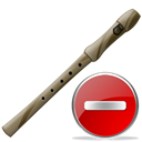 Del, remove, Flute, instrument, delete Black icon